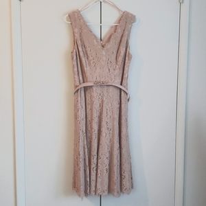 Eliza J Lace Fit and Flare Midi Dress | 16